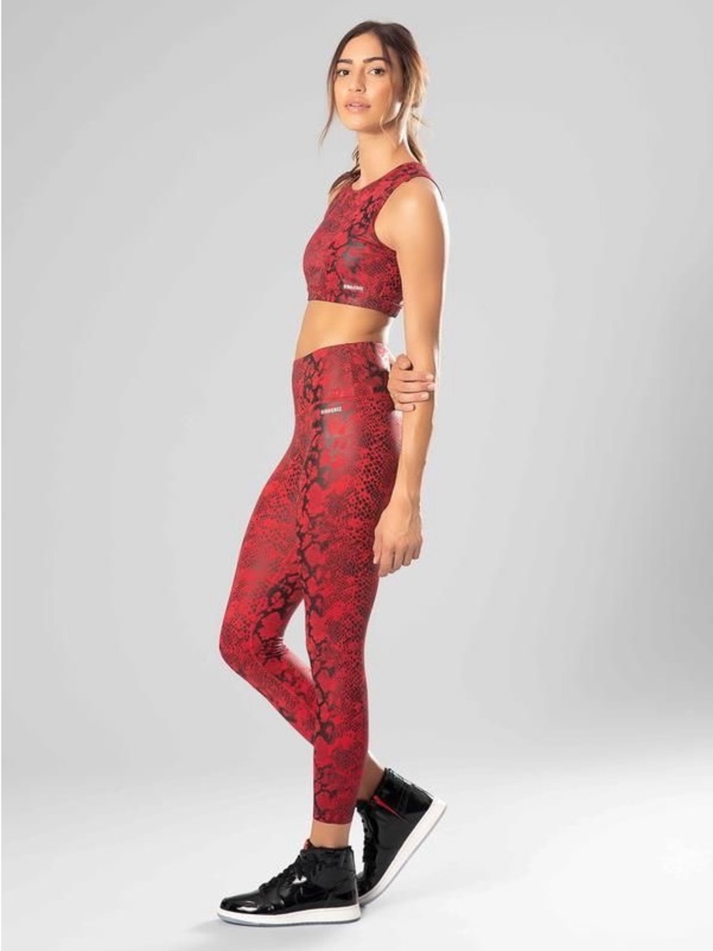 BIRDIEBEE Viper‎ Red Snake Print Leggings Size XS